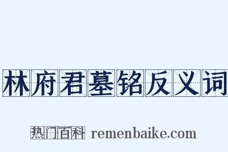 林府君墓铭反义词是什么意思的图片